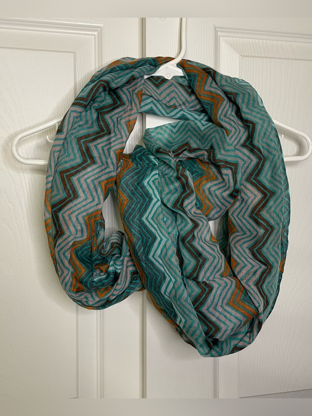 Sheer Boho Zig Zag Infinity Loop Scarf